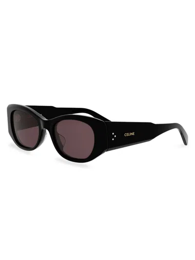 Celine 3 Dots Rectangle Sunglasses, 54mm In Black