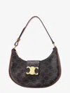 Celine Ava Triomphe Zipper Shoulder Bag In Brown