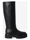 Celine Bulky Leather Boots In Black