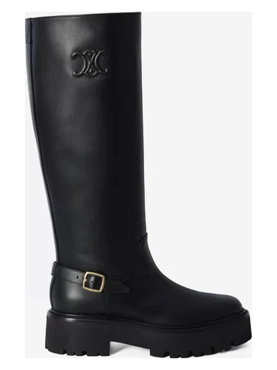 CELINE WOMEN'S CELINE BULKY LEATHER BOOTS