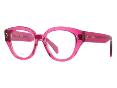 Pre-owned Celine Women's  Cat Eye Eyeglasses In Transparent Cherry (cl50132i 081)