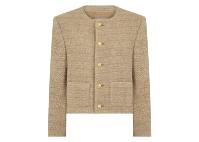 Pre-owned Celine Women's  Chasseur Knitted Natte Jacket In Natural