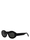 Celine Triomphe Oval-frame Sunglasses In Black