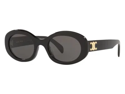 Pre-owned Celine Women's  Cl40194u Sunglasses In Black Shiny/grey (cl000312 1330l1)