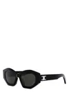 Celine Triomphe Logo Acetate Cat-eye Sunglasses In Shiny Black