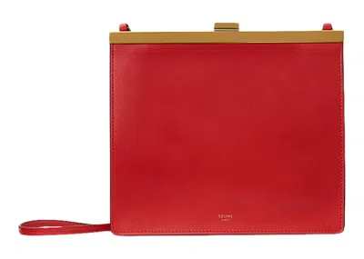 Pre-owned Celine Women's  Clasp Shoulder Bag Mini In Scarelet Red
