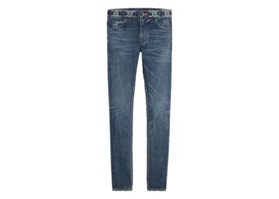 Pre-owned Celine Women's  Denim Neo Skinny Jeans In Clean Dark Union Wash