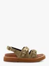Celine Tippi Triomphe Suede Sandal In Brown