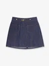 Celine Denim Trapeze Mini Skirt In Multicolor