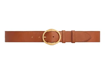 Pre-owned Celine Women's  Large Twin Triomphe Belt In Vintage Calfskin In Camel