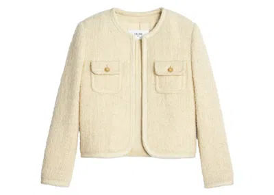 Pre-owned Celine Women's  Light Tweed Chelsea Jacket In Ivory