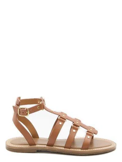 Celine Gladiator Sandals In Brown