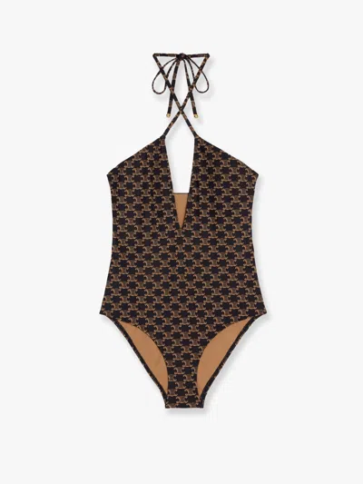 CELINE CELINE WOMEN ONE-PIECE SWIMSUIT WITH TRIOMPHE MOTIF