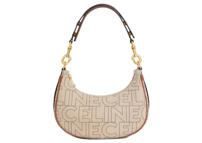 Pre-owned Celine Women's  Medium Ava Strap Bag In Textile With  Allover Print In Natural/tan In Brown