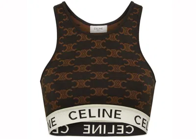 Pre-owned Celine Women's  Monogram Bra In Silk Cotton In Brown