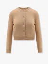 Celine Triomphe Cashmere Cropped Cardigan In Multicolor
