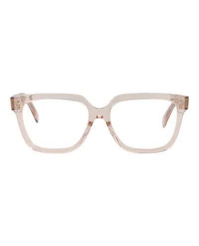 Pre-owned Celine Women's  Roundframe Acetate Optical Frames In Pink Pink Transparent (cl50107i/54/074)