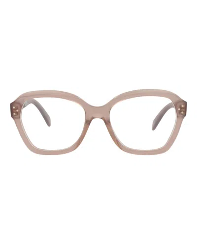 Pre-owned Celine Women's  Roundframe Acetate Optical Frames In Pink Pink Transparent (cl50109i/51/072)