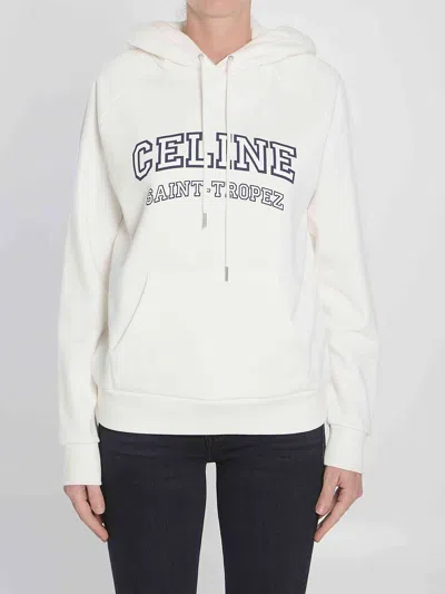 Celine Long Sleeve Sweatshirt In White