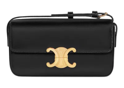 Pre-owned Celine Women's  Shoulder Bag Claude In Shiny Calfskin Leather In Black