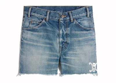 Pre-owned Celine Women's  Skate Wash Denim Shorts In Electric Sky Blue