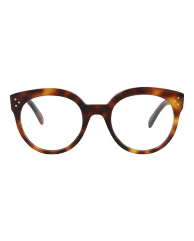 Pre-owned Celine Women's  Squareframe Acetate Optical Frames In Pink Pink Transparent (cl50094i/55/072)