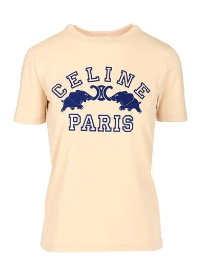Celine Women  T-shirt In Brown