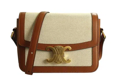 Pre-owned Celine Women's  Triomphe Bag Canvas In Tan/brown
