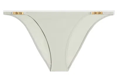 Pre-owned Celine Women's  Triomphe Gourmet Chain In Matte Jersey Swim Bottom In Vert Amande