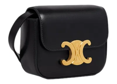 Pre-owned Celine Women's  Triomphe Shoulder Bag Mini In Black