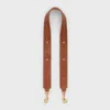 Celine Triomphe Strap Belt Embroidered Denim Style Leather In 04lu