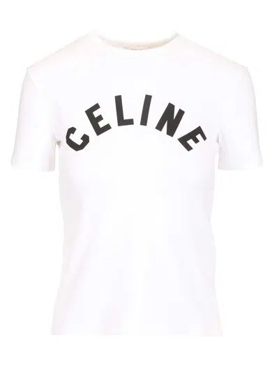 Celine Women  T-shirt In White