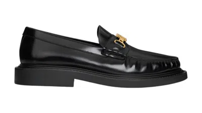 Pre-owned Celine Women's  Universite Triomphe Chain Loaffer In Polished Bull Sneakers In Black