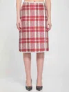 Celine Women Checkered Skirt In Pink