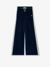 Celine Women Chenille Jogging Trousers With Triomphe Embroidery In Blue