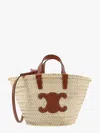 Celine Women Classic Panier Teen Raffia And Leather Handbag In Multi