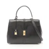 Celine Mini 16 Logo Detailed Shoulder Bag In Black