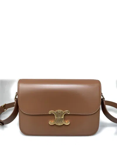 Celine Women Classique Triomphe Leather Crossbody Bag In Multi
