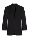 Celine Women Colonne Wool Jacket With Diagonal Weave In Black