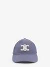 Celine Women Cotton Baseball Hat In Blue