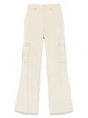 Celine Cargo Pants With Flared Leg And Pockets In White