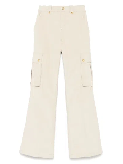 Celine Women Cotton Cargo Trousers In White