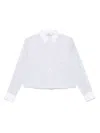 Celine Women Cropped Cotton Shirt With Striped Motif In White