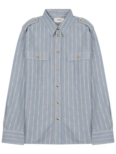 Celine Women's Cotton Shirt - Fall/winter 2025 Collection In Blue