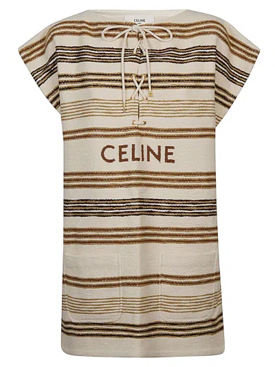 Celine Women Cotton Short Dress In Multi