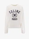 Celine Women Logo Cotton Sweatshirt In White