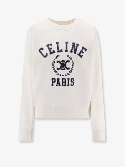 Celine Women Cotton Sweatshirt In White