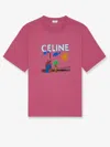 Celine Loose T-shirt In Cotton Jersey In Multi