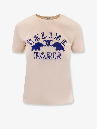 Celine Champagne Foncebleu Cotton Regular T-shirt In Pink