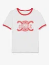 Celine Retro Inspired T-shirt Contrast Trim In White